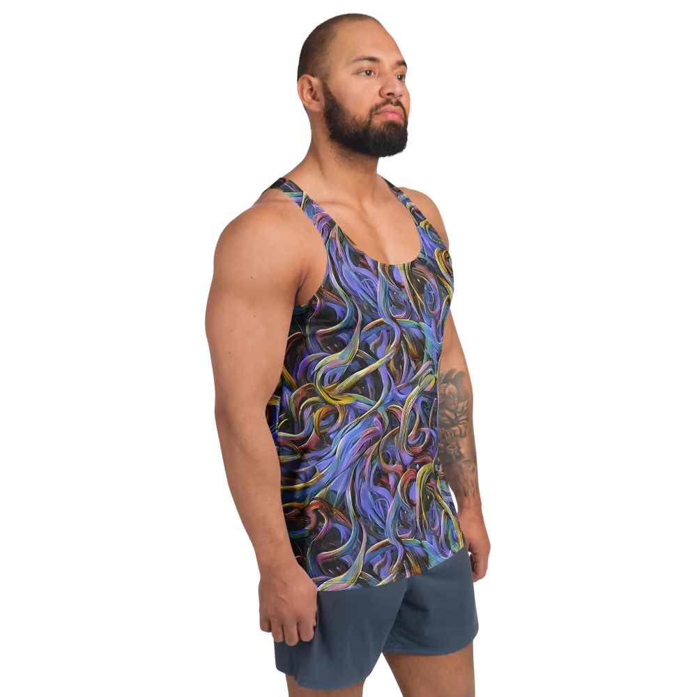 Tanning Twirl on Men's Tank Top — Right Front