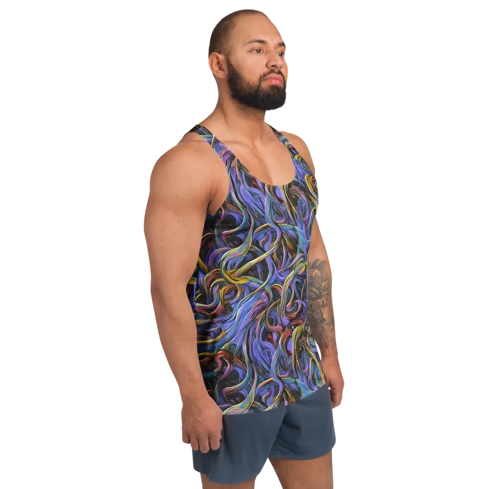 Tanning Twirl on Men's Tank Top — Right Front