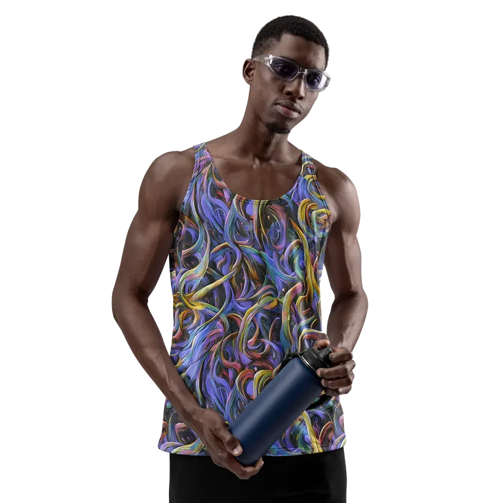 Tanning Twirl on Men's Tank Top — Front