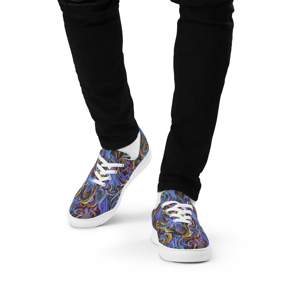 Tanning Twirl on Men's Lace-Up Canvas Shoes — Front