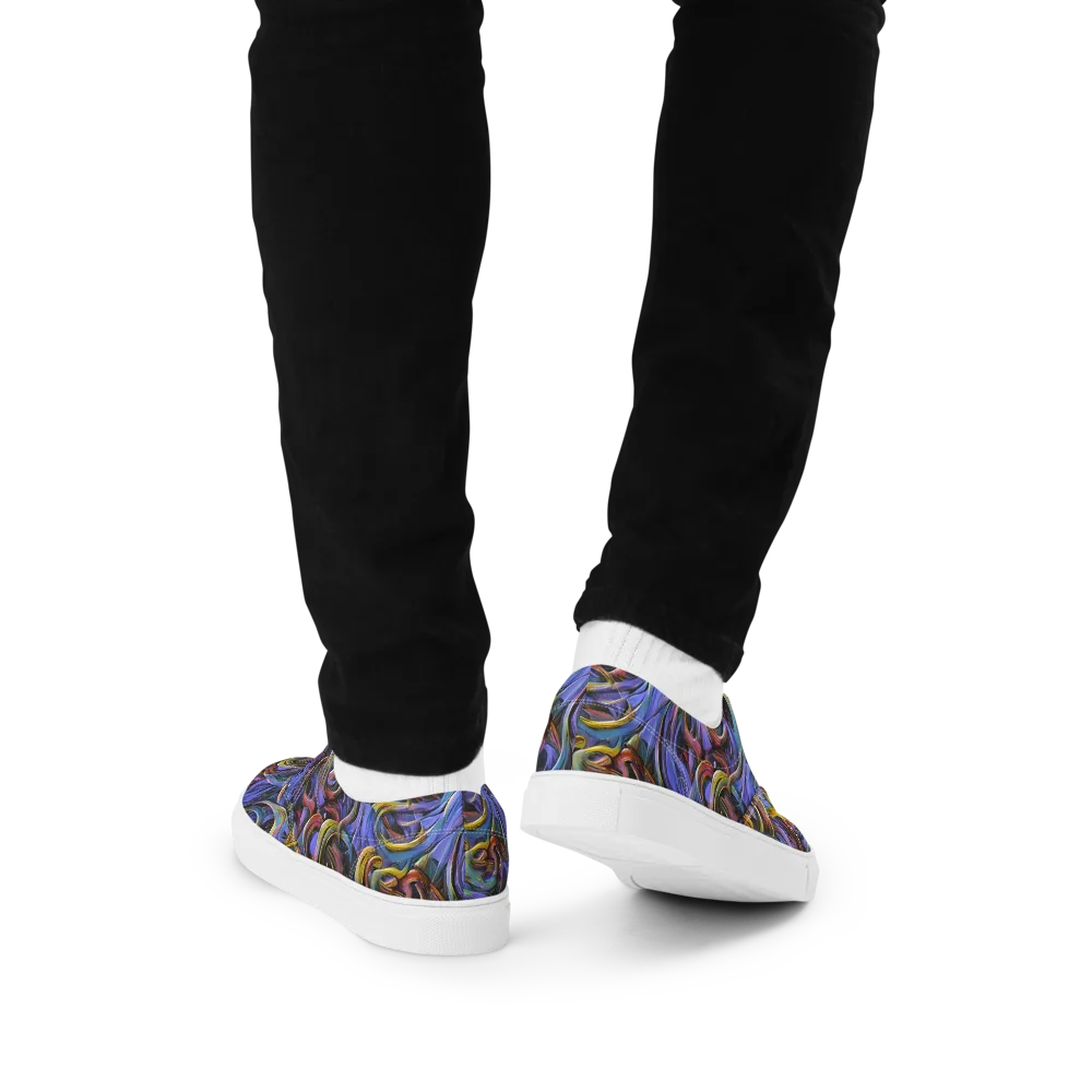 Tanning Twirl on Men's Lace-Up Canvas Shoes — Back