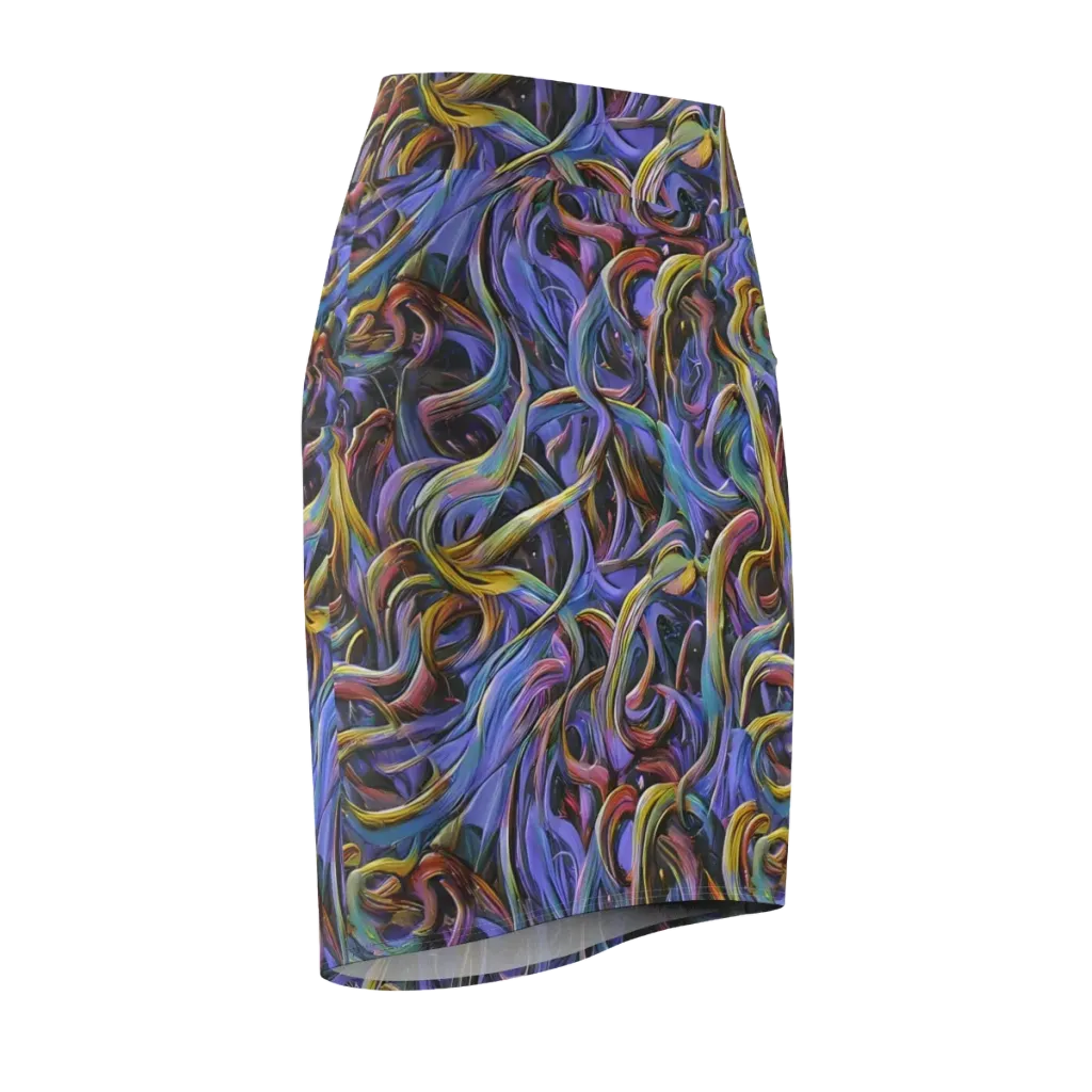 Tanning Twirl on Pencil Skirt — Front Side
