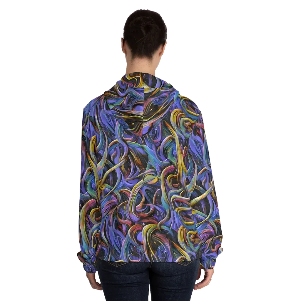Tanning Twirl on Women's Full-Zip Hoodie — Back On Person