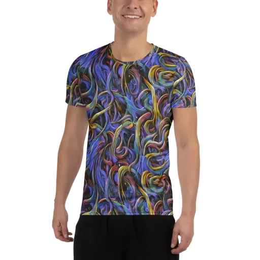 Tanning Twirl on a Men's Athletic T-Shirt