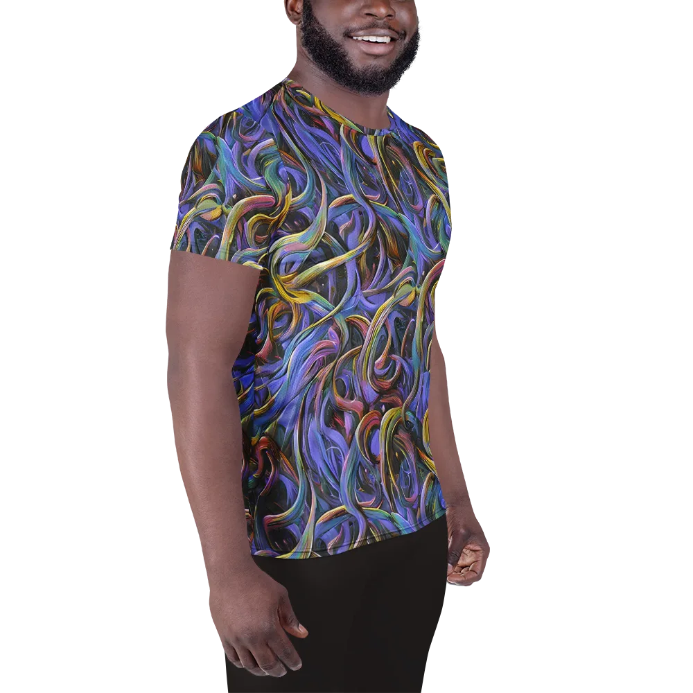 Tanning Twirl on Men's Athletic T-Shirt — Right
