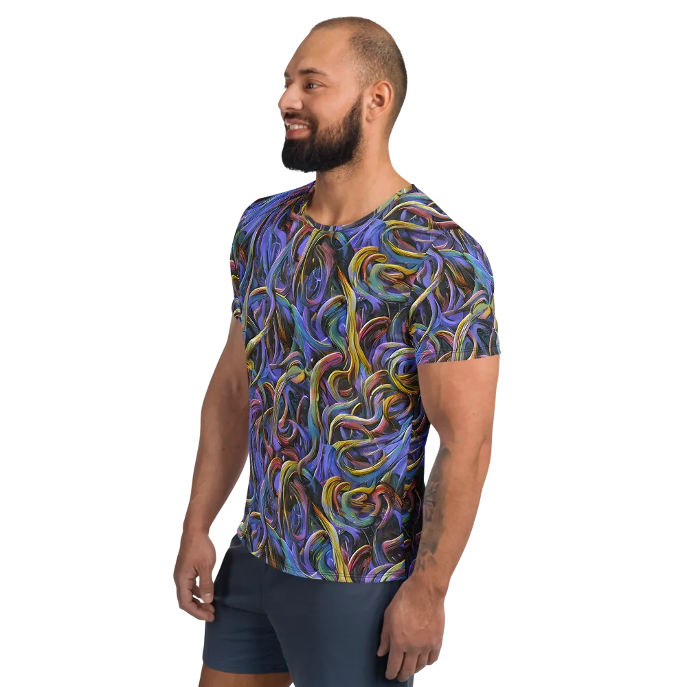 Tanning Twirl on Men's Athletic T-Shirt — Left