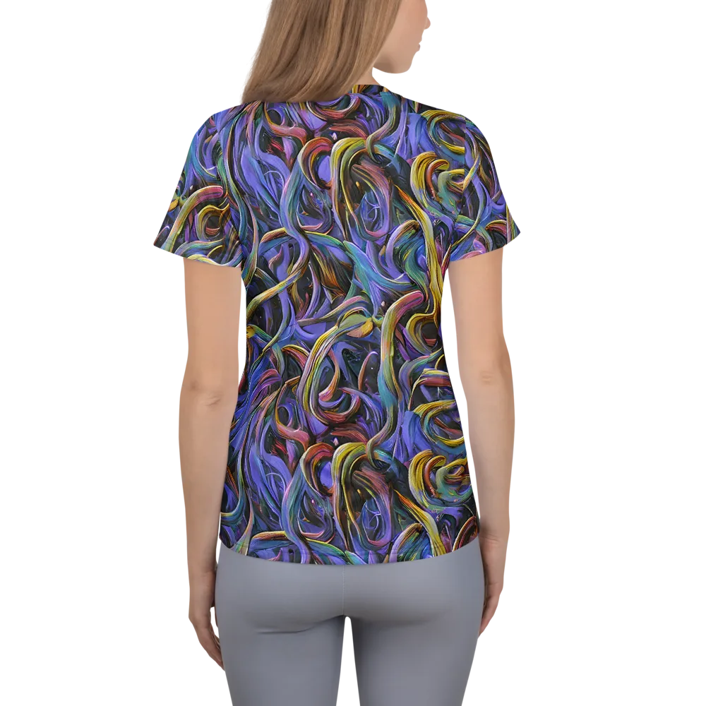 Tanning Twirl on Women's Athletic T-Shirt — Back
