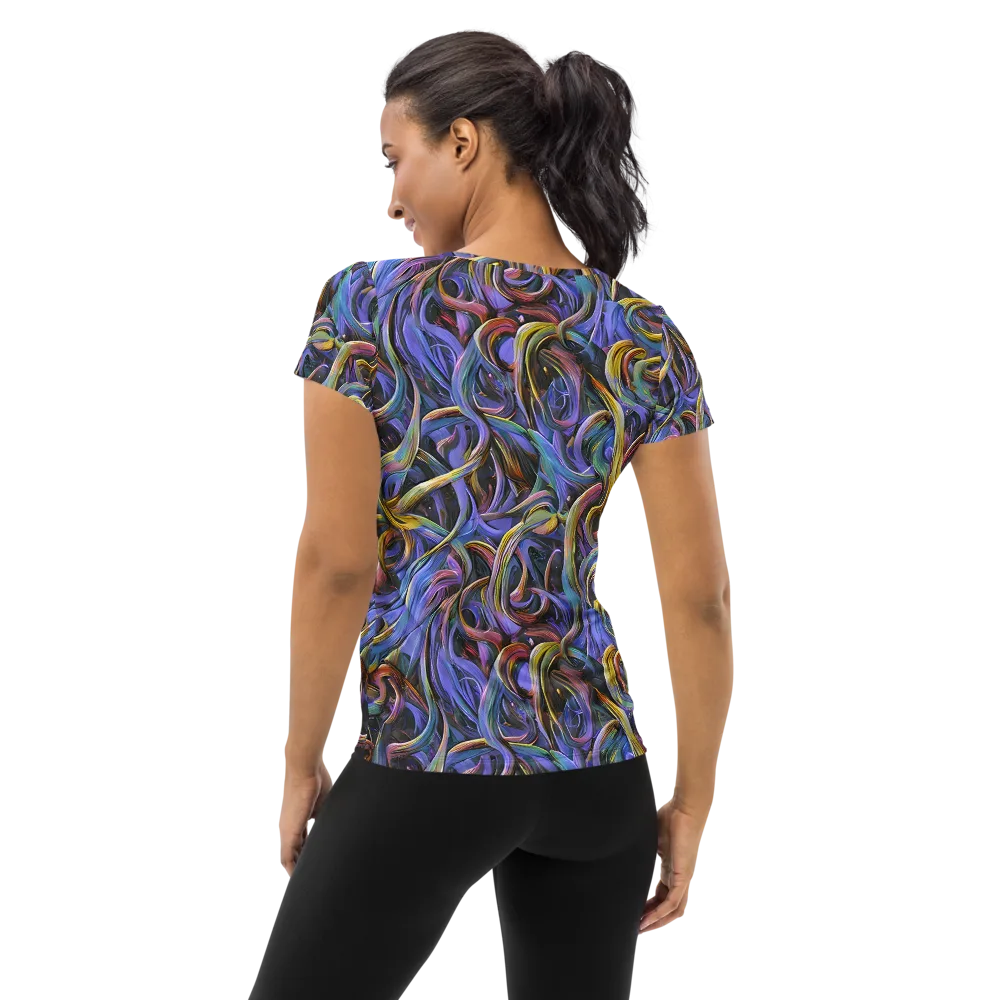 Tanning Twirl on Women's Athletic T-Shirt — Back
