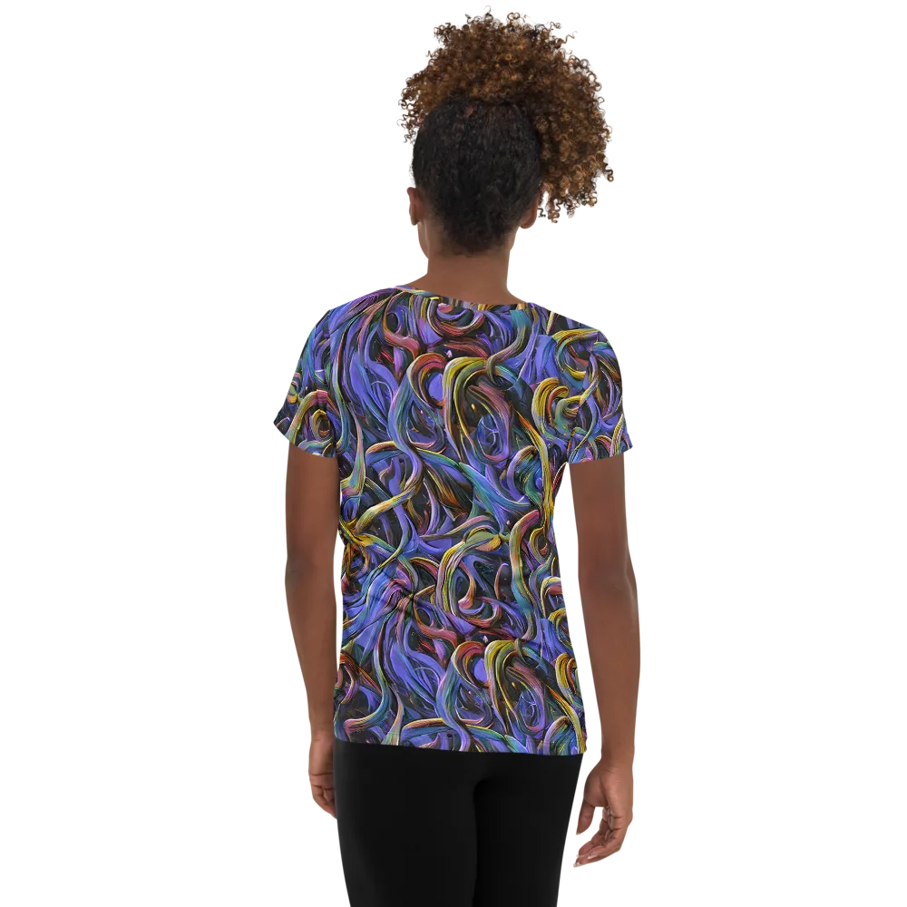 Tanning Twirl on Women's Athletic T-Shirt — Back