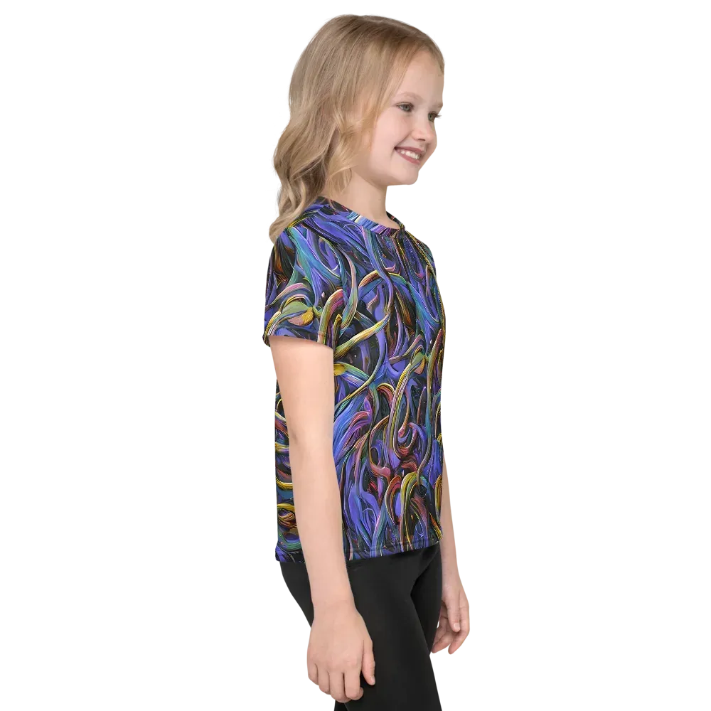 Tanning Twirl on Kids Crew Neck T-Shirt — Right