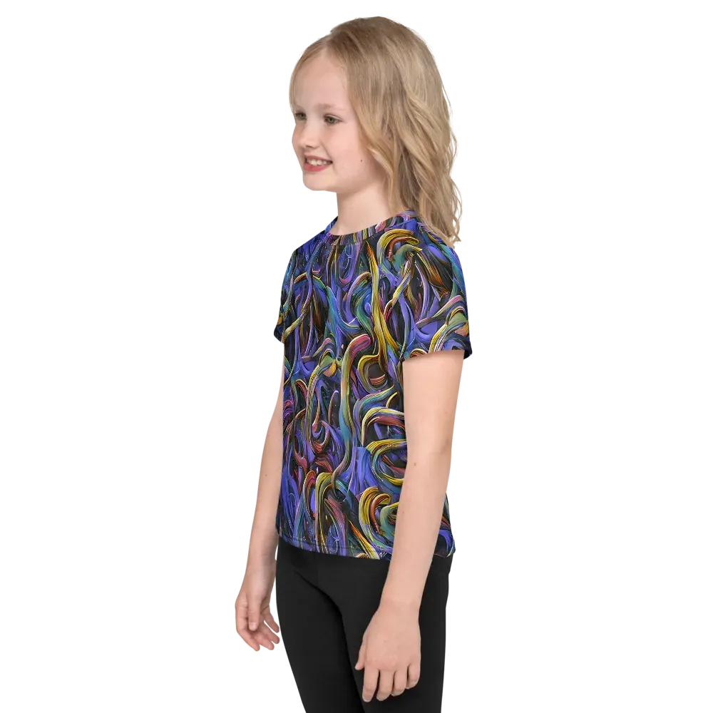 Tanning Twirl on Kids Crew Neck T-Shirt — Left