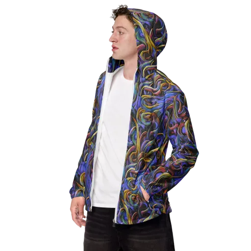Tanning Twirl on a Men's Windbreaker