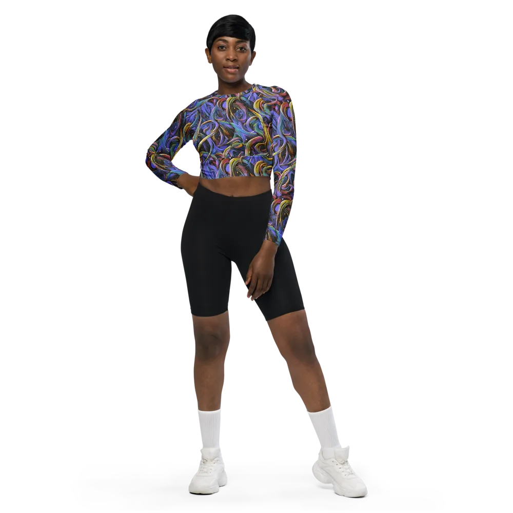 Tanning Twirl on Long Sleeve Crop Top — Front