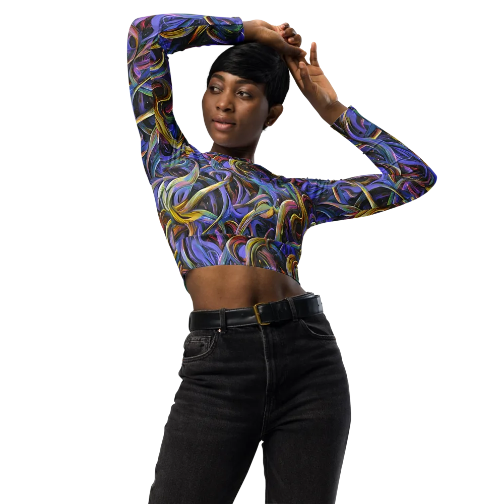 Tanning Twirl on Long Sleeve Crop Top — Front