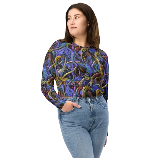 Tanning Twirl on a Long Sleeve Crop Top