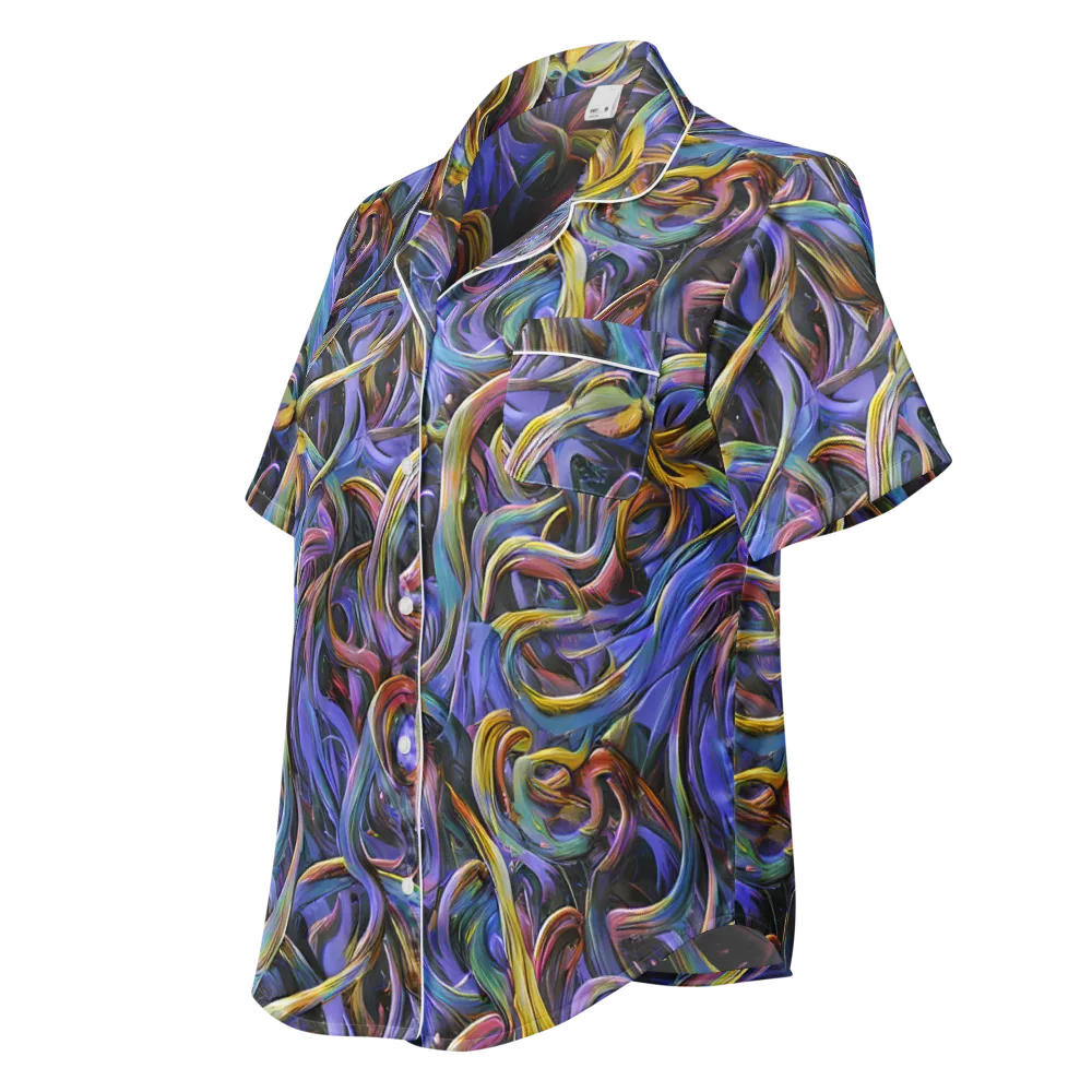 Tanning Twirl on Women's Short Sleeve Pajama Top — Left Front