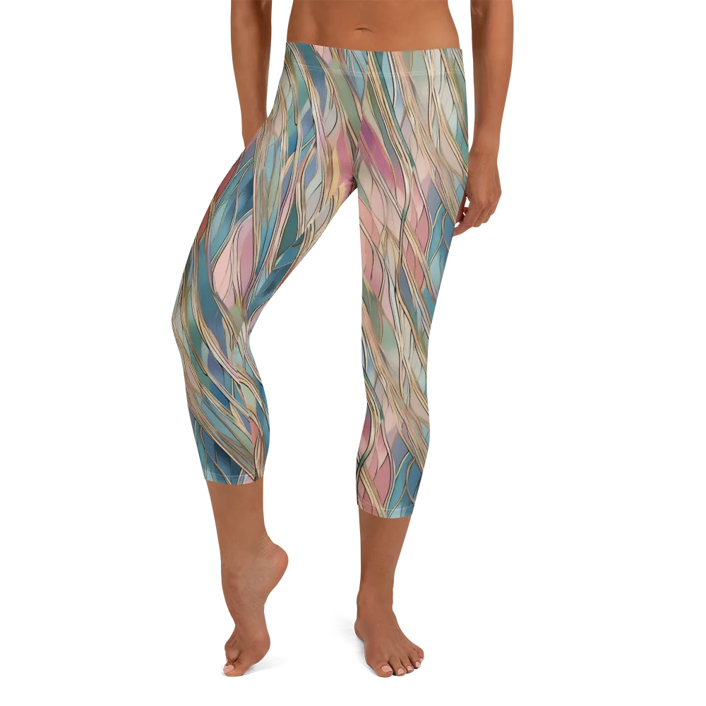 Ribbon Tide on Capri Leggings — Front