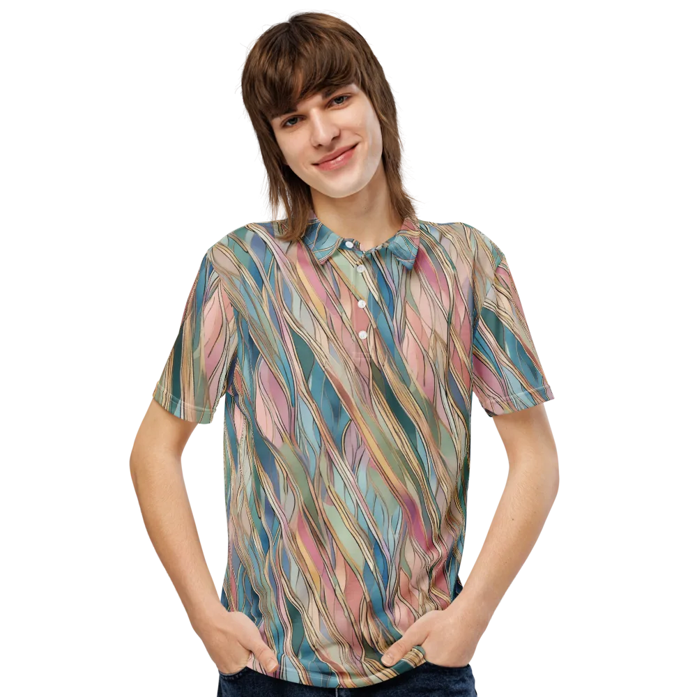 Ribbon Tide on Men's Slim Fit Polo Shirt — Front