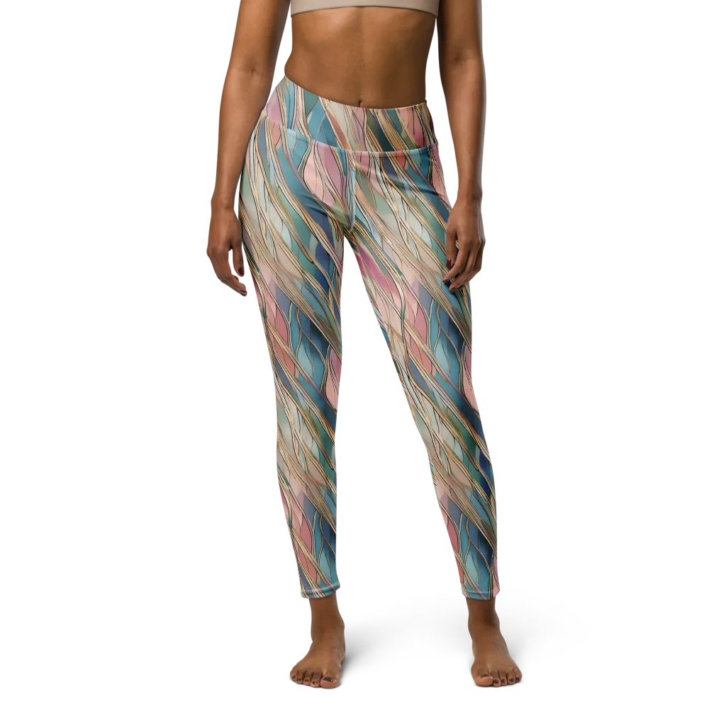Ribbon Tide on Yoga Leggings — Front