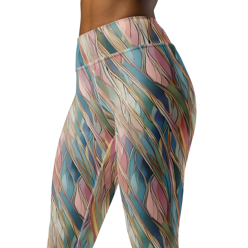 Ribbon Tide on Yoga Leggings — Left Front