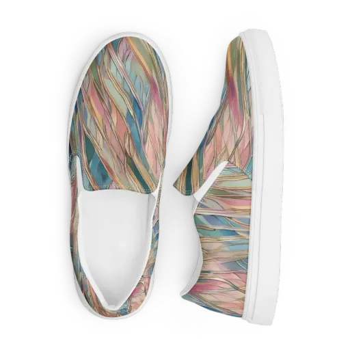 Ribbon Tide on a Men's Slip-On Canvas Shoes