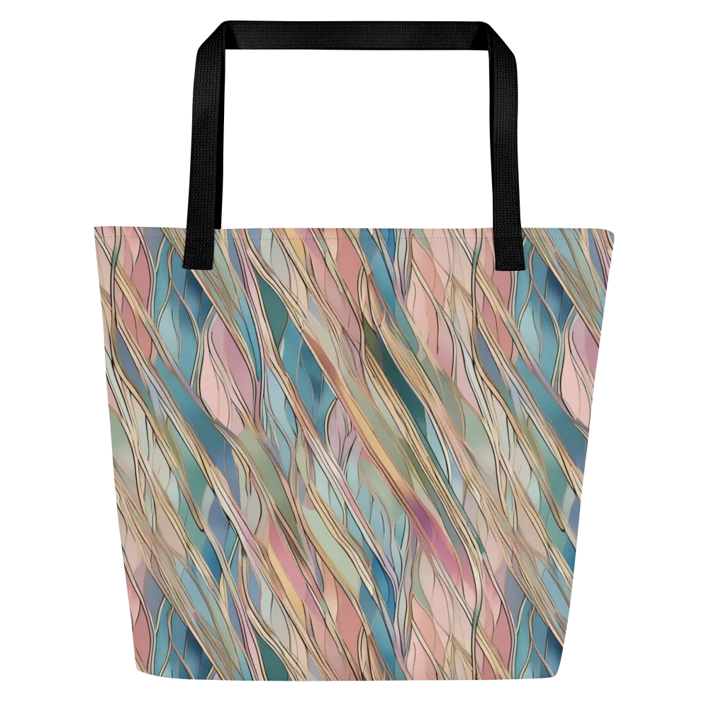 Ribbon Tide on Large Tote Bag W/ Pocket — Front