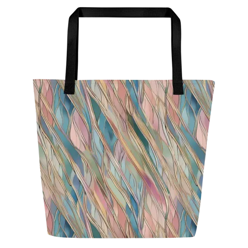Ribbon Tide on a Large Tote Bag W/ Pocket