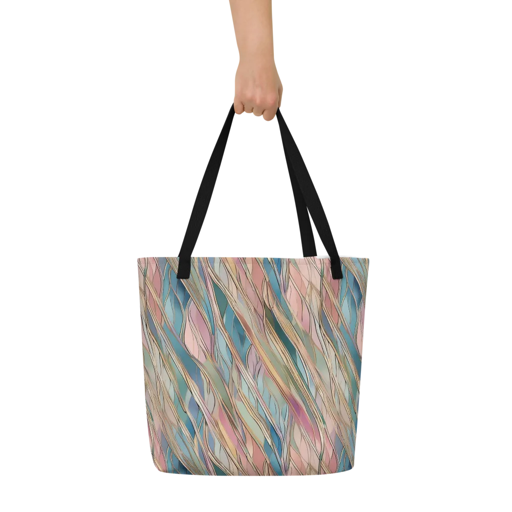 Ribbon Tide on Large Tote Bag W/ Pocket — Front