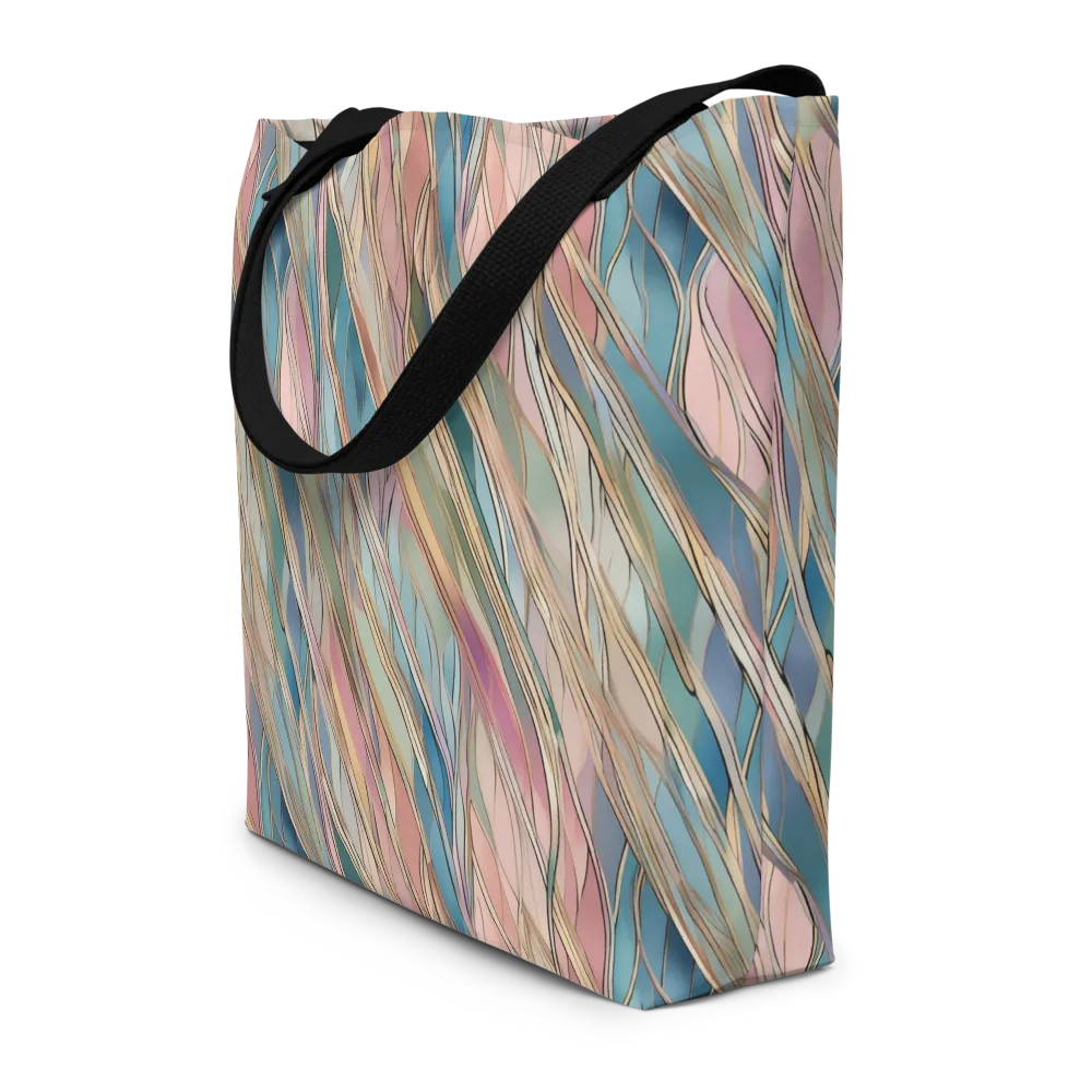 Ribbon Tide on Large Tote Bag W/ Pocket — Front