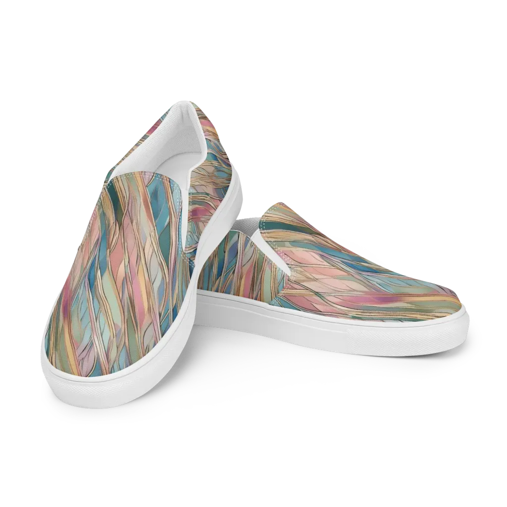 Ribbon Tide on Women's Slip-On Canvas Shoes — Left Front