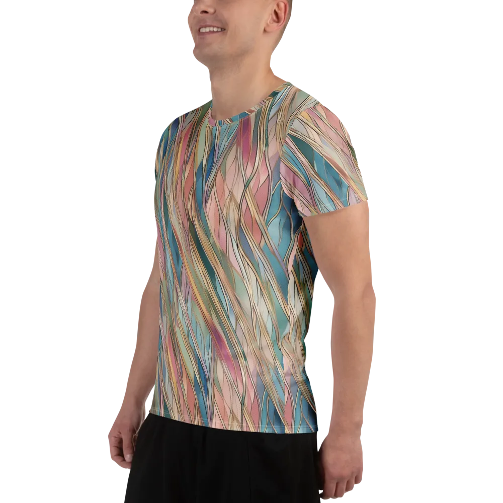 Ribbon Tide on Men's Athletic T-Shirt — Left
