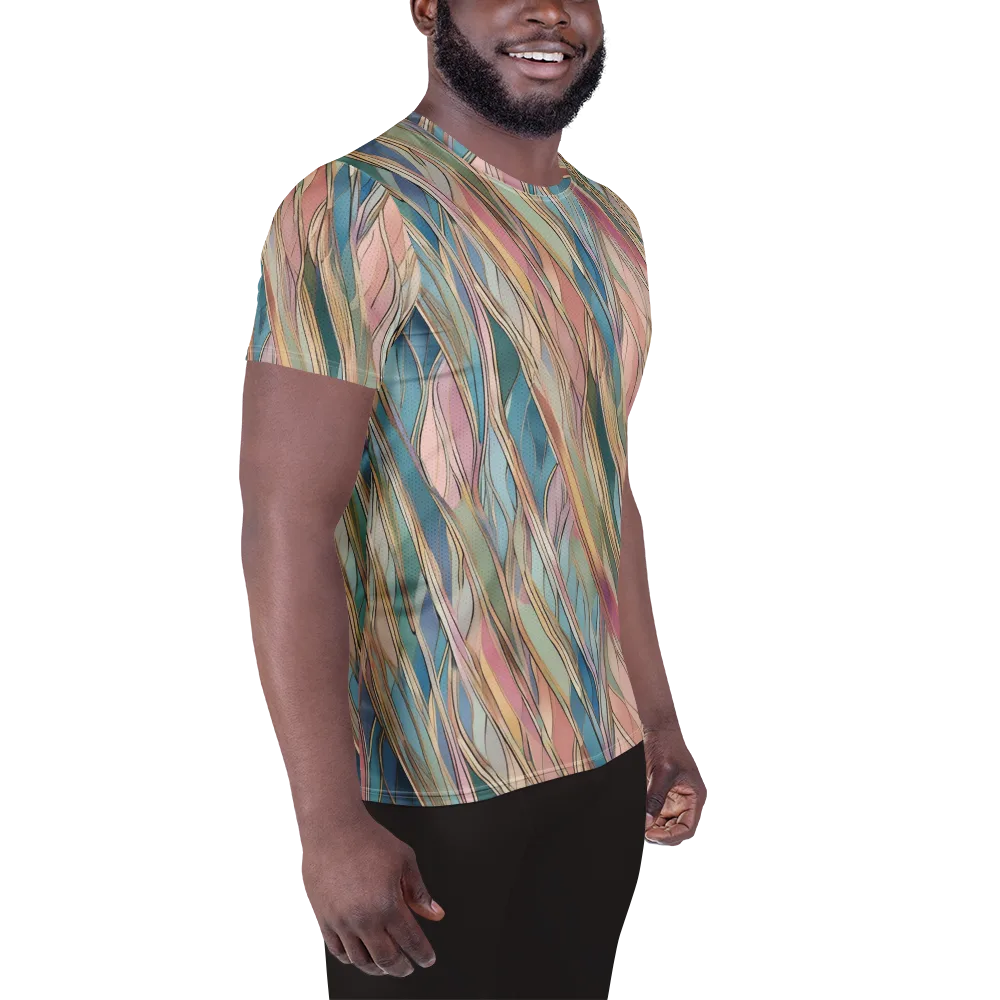 Ribbon Tide on Men's Athletic T-Shirt — Right