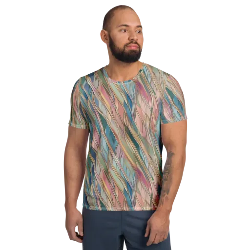 Ribbon Tide on a Men's Athletic T-Shirt