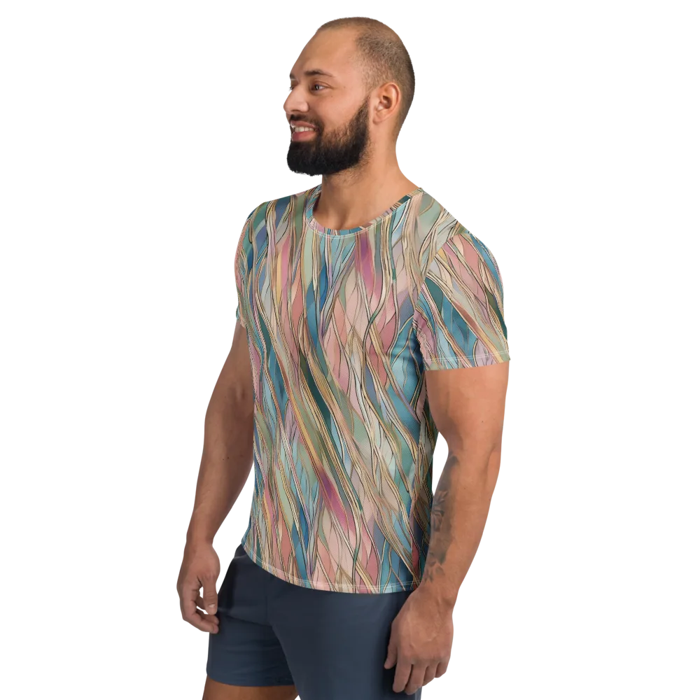 Ribbon Tide on Men's Athletic T-Shirt — Left