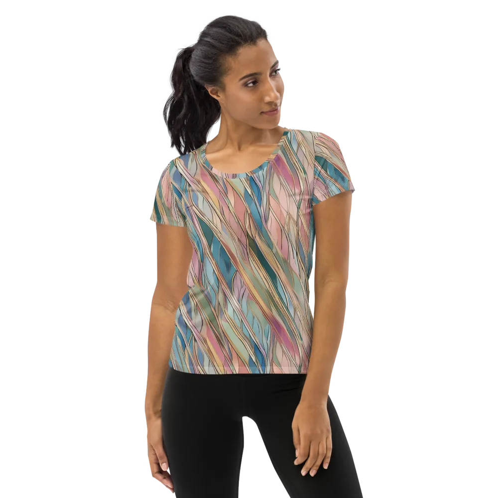Ribbon Tide on Women's Athletic T-Shirt — Front