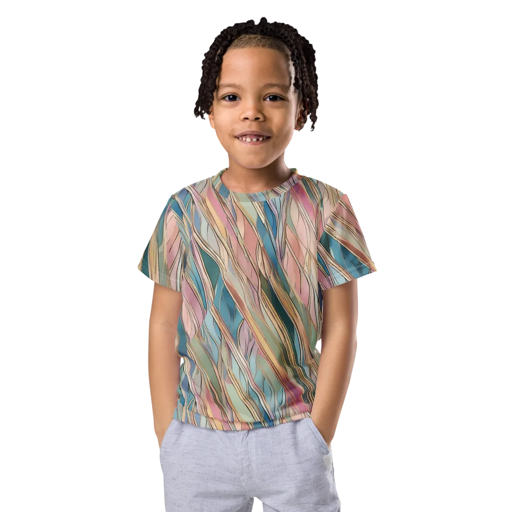 Ribbon Tide on Kids Crew Neck T-Shirt — Front