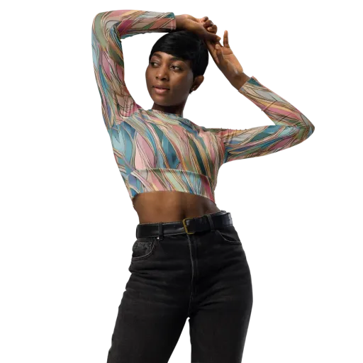 Ribbon Tide on a Long Sleeve Crop Top