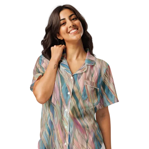 Ribbon Tide on a Women's Short Sleeve Pajama Top