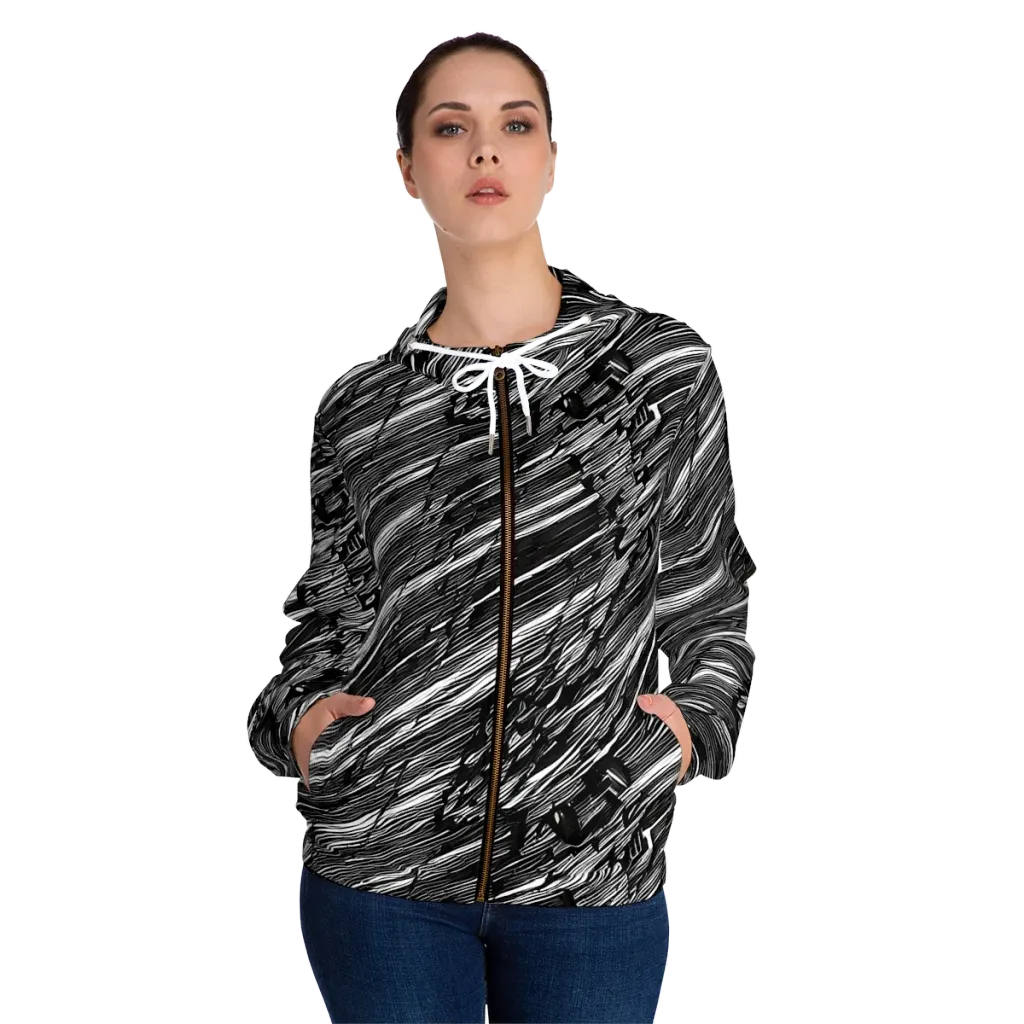 Ward's Whirlwind on Women's Full-Zip Hoodie — Front On Person