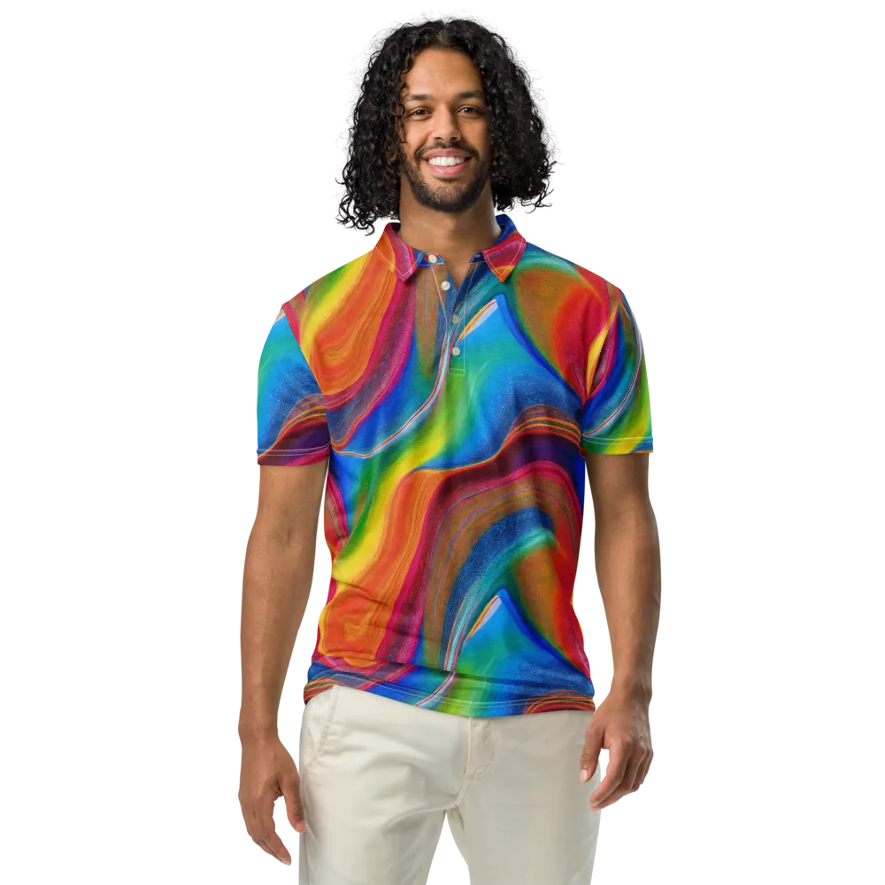 Aurora Fold on Men's Slim Fit Polo Shirt — Front