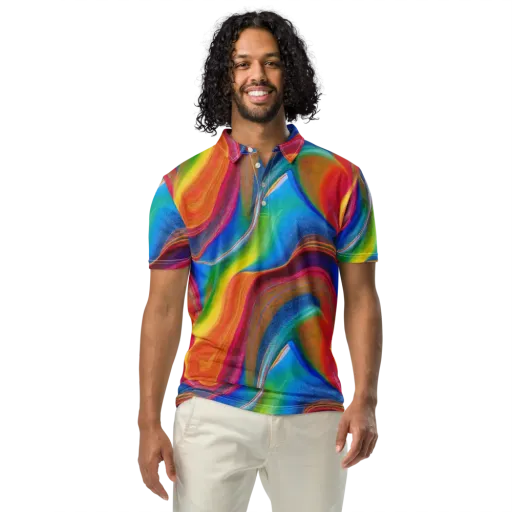 Aurora Fold on a Men's Slim Fit Polo Shirt