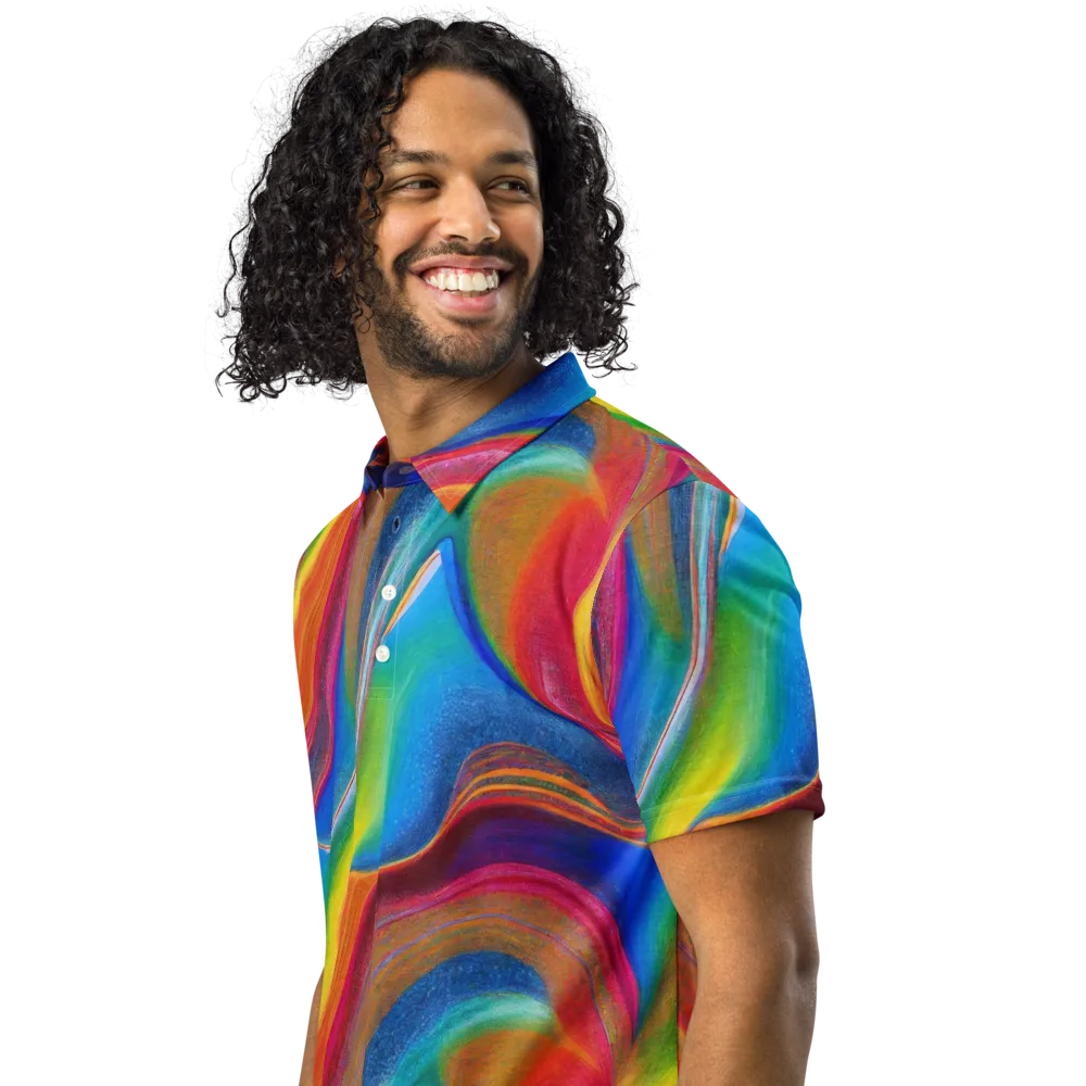 Aurora Fold on Men's Slim Fit Polo Shirt — Left Front