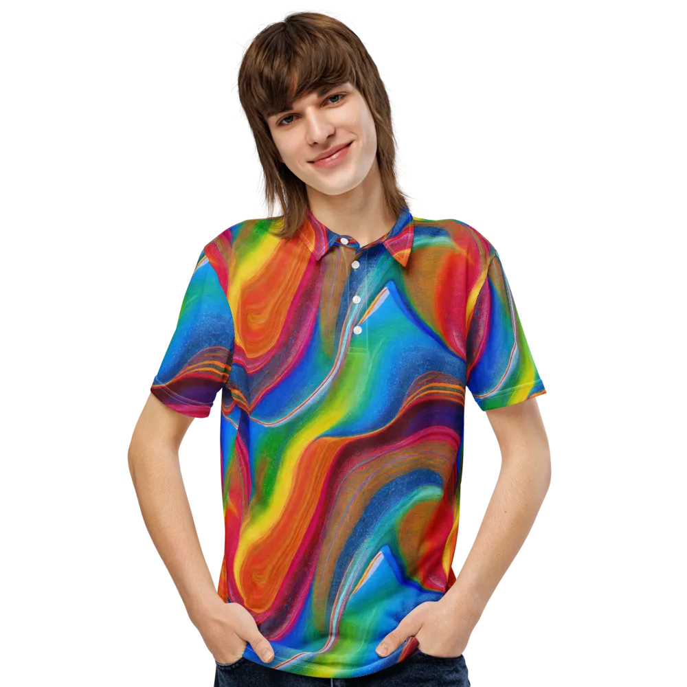 Aurora Fold on Men's Slim Fit Polo Shirt — Front