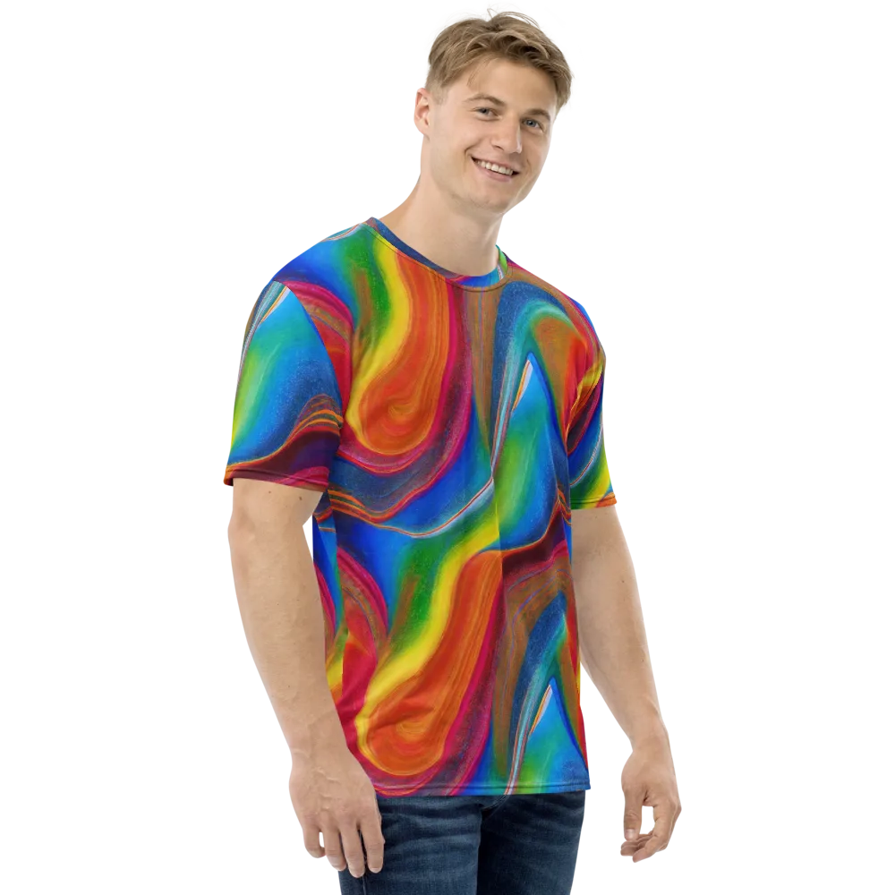 Aurora Fold on Men's Crew Neck T-Shirt — Right
