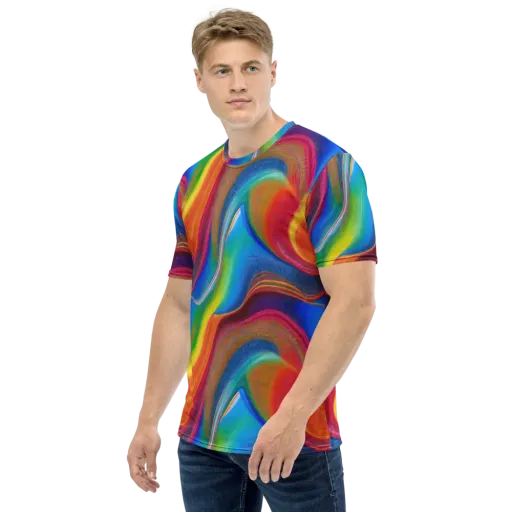 Aurora Fold on a Men's Crew Neck T-Shirt