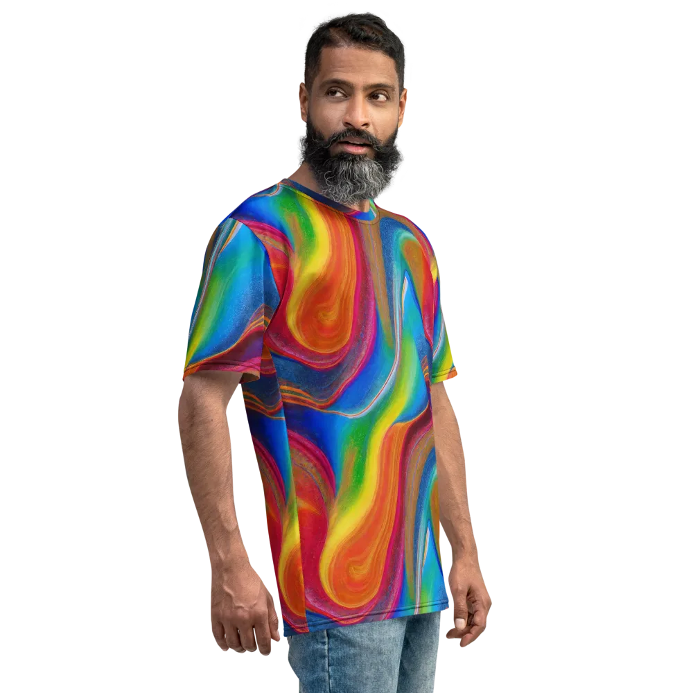 Aurora Fold on Men's Crew Neck T-Shirt — Right