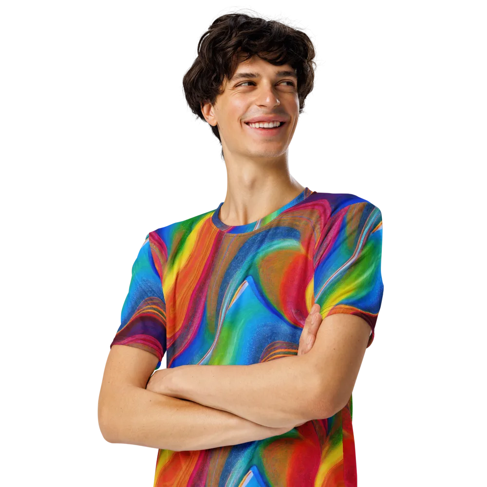 Aurora Fold on Men's Crew Neck T-Shirt — Left Front