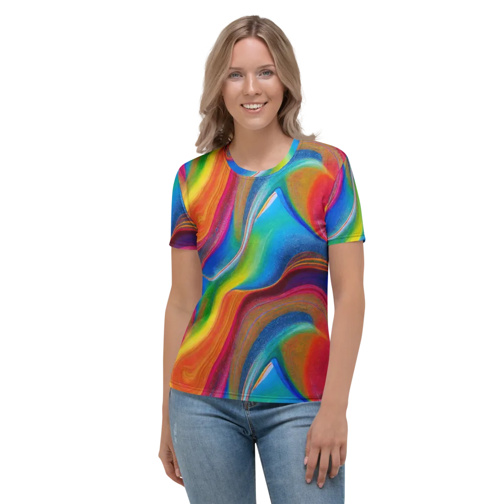Aurora Fold on Women's Crew Neck T-Shirt — Front