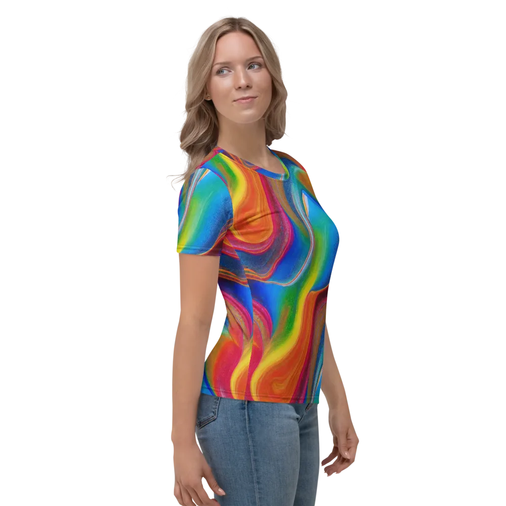 Aurora Fold on Women's Crew Neck T-Shirt — Right