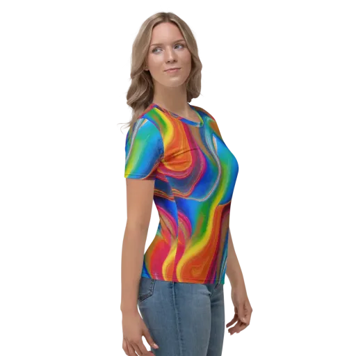 Aurora Fold on a Women's Crew Neck T-Shirt